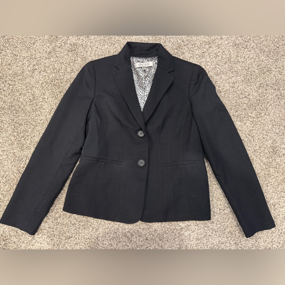 Kasper Black Blazer with Patterned Lining